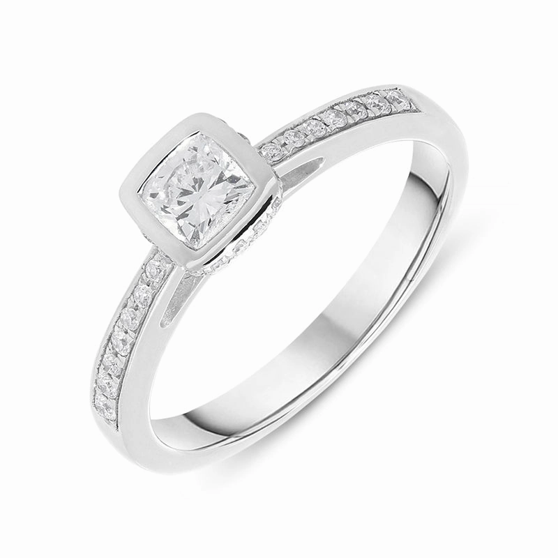18ct White Gold 0.37ct Diamond Princess Cut Ring