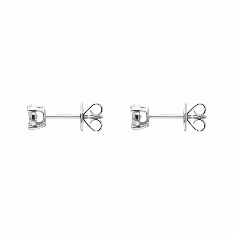 18ct White Gold 0.39ct Diamond Princess and Marquise Cut Cluster Stud Earrings