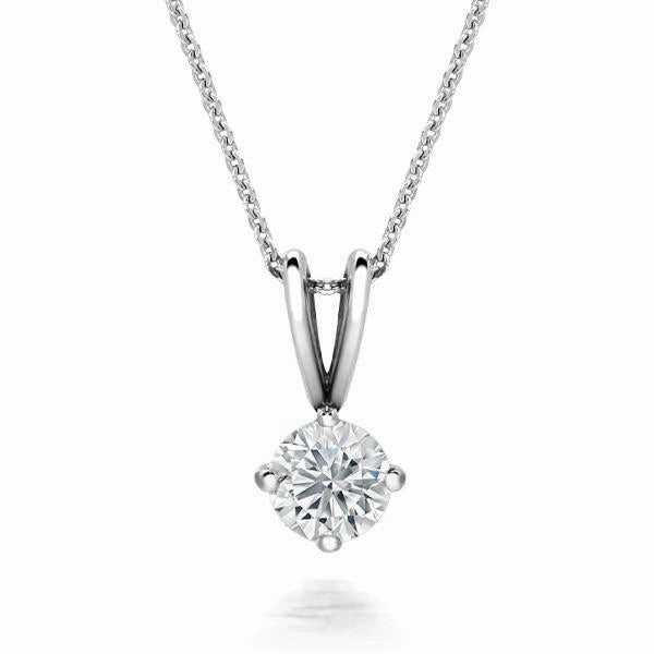 18ct White Gold 0.40ct Diamond Brilliant Cut Solitaire Necklace