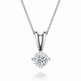 18ct White Gold 0.40ct Diamond Brilliant Cut Solitaire Necklace