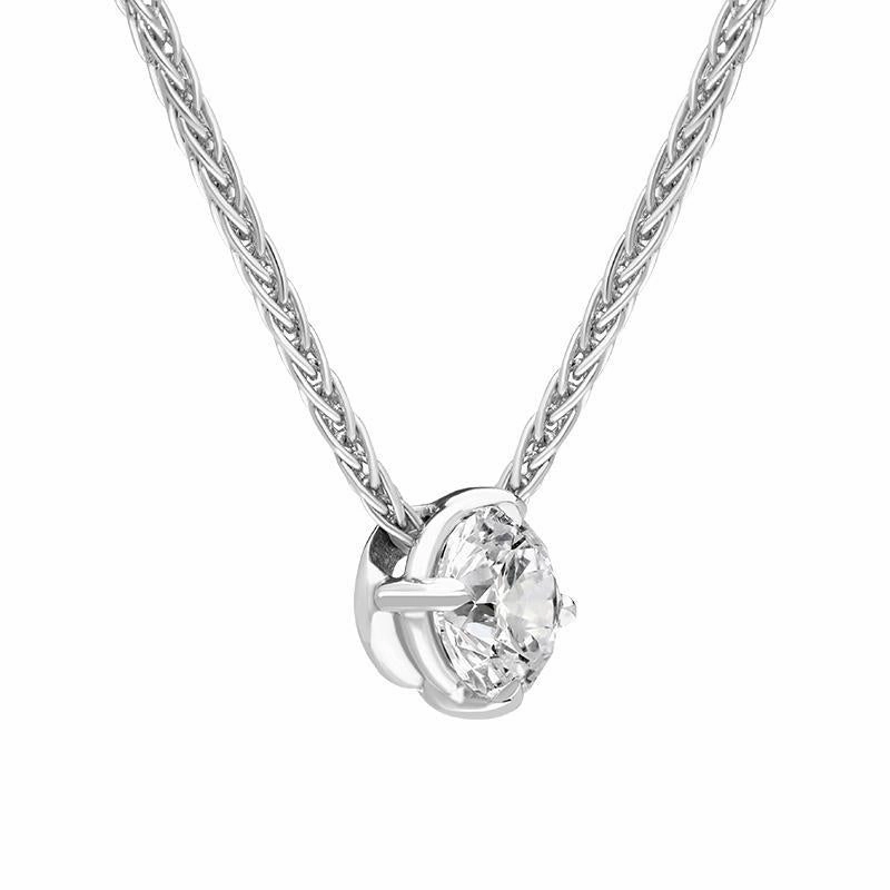 18ct White Gold 0.40ct Diamond Brilliant Cut Solitaire Necklace