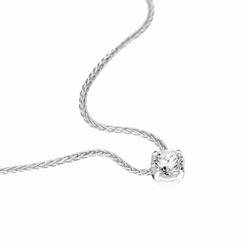 18ct White Gold 0.40ct Diamond Brilliant Cut Solitaire Necklace