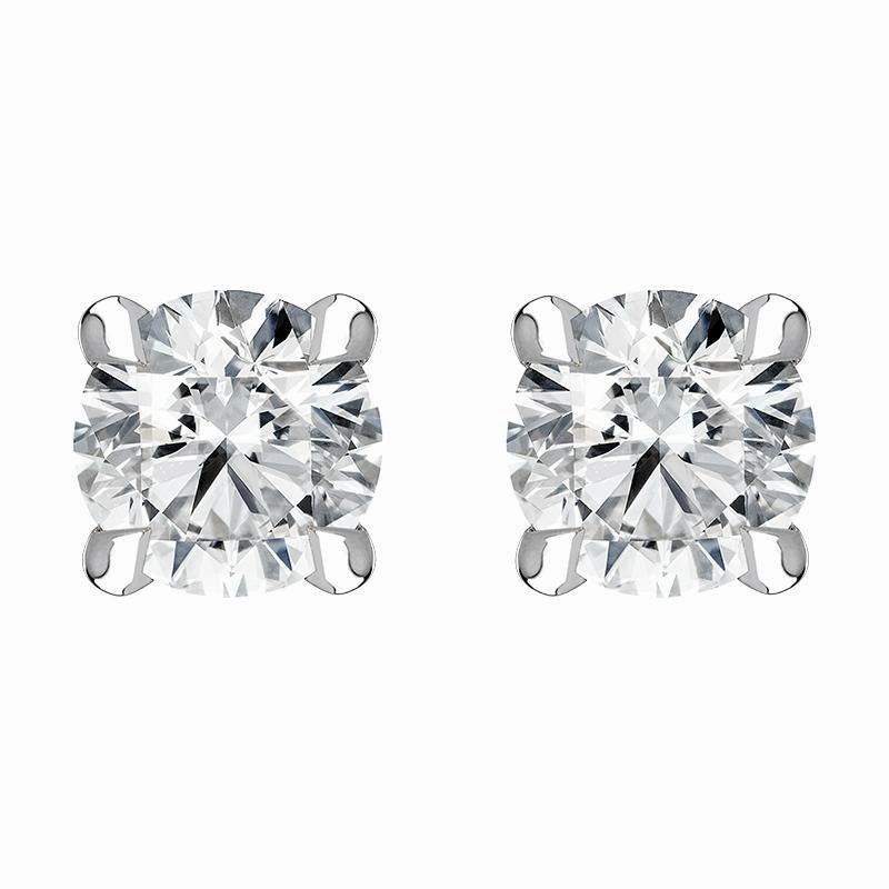 18ct White Gold 0.40ct Diamond Claw Set Solitaire Stud Earrings