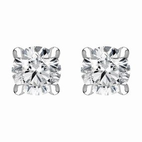 18ct White Gold 0.40ct Diamond Claw Set Solitaire Stud Earrings