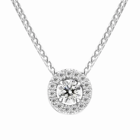 18ct White Gold 0.43ct Diamond Round Cluster Pendant