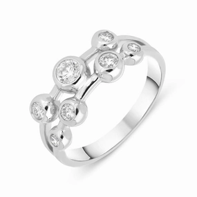 18ct White Gold 0.45ct Diamond Bubble Ring