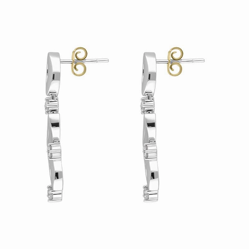 18ct White Gold 0.45ct Diamond Drop Earrings D