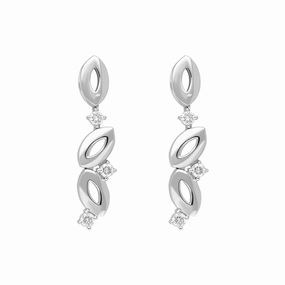 18ct White Gold 0.45ct Diamond Drop Earrings D