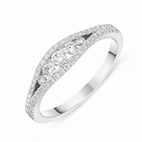 18ct White Gold 0.45ct Diamond Vintage Style Ring