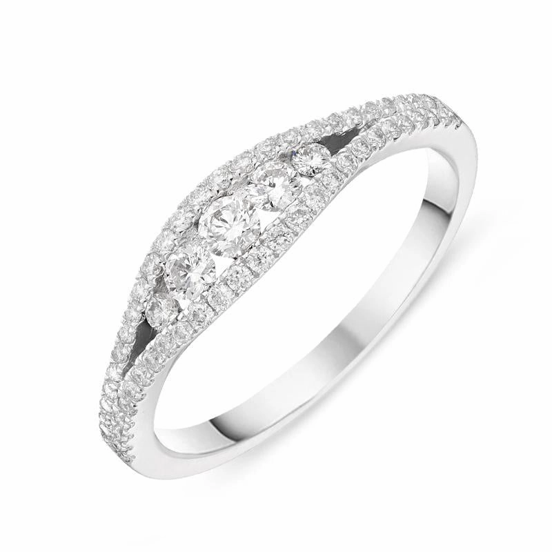 18ct White Gold 0.45ct Diamond Vintage Style Ring