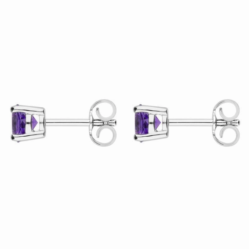 18ct White Gold 0.47ct Amethyst Round Stud Earrings