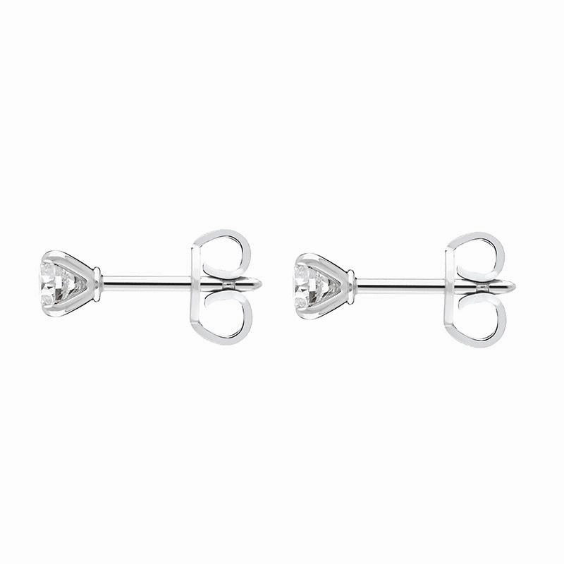 18ct White Gold 0.50ct Diamond Claw Set Solitaire Stud Earrings