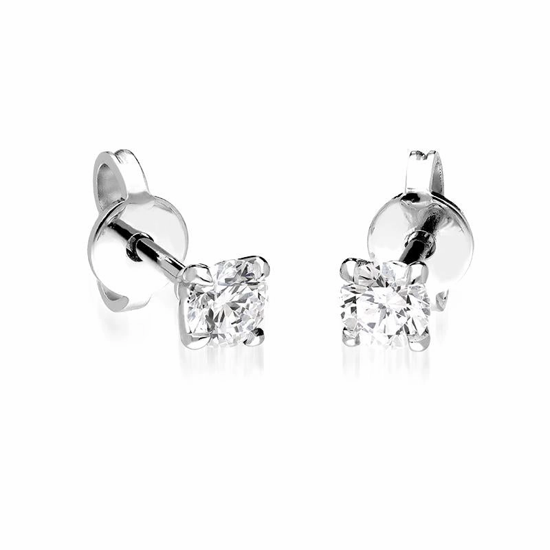 18ct White Gold 0.50ct Diamond Claw Set Solitaire Stud Earrings