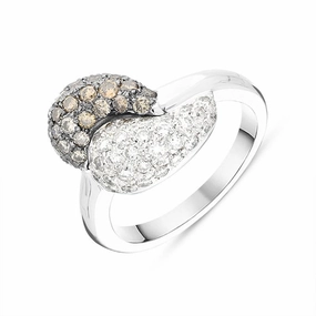 18ct White Gold 0.50ct Diamond Pave Dress Ring D