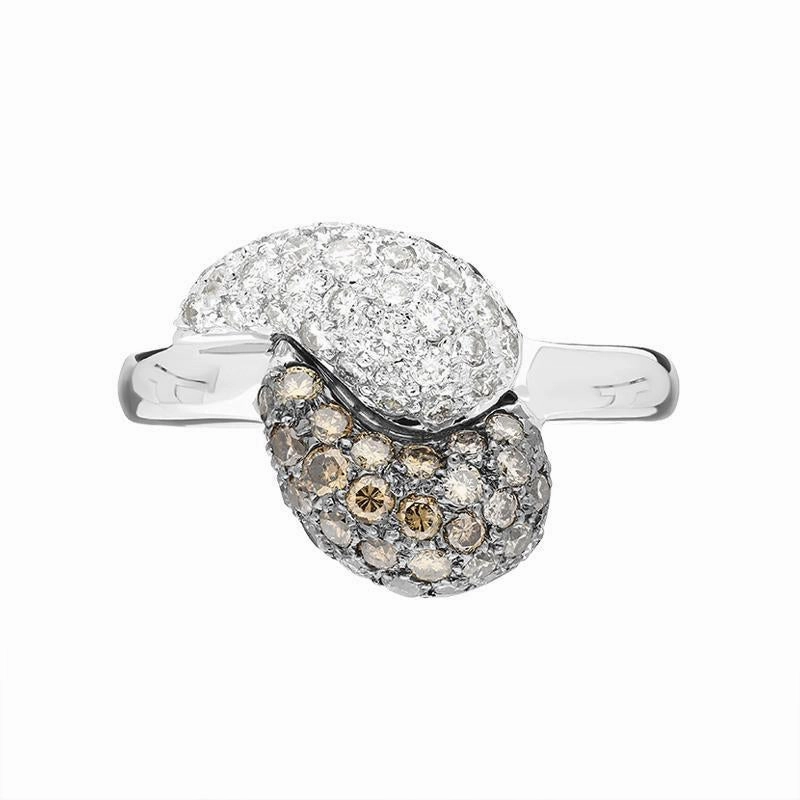 18ct White Gold 0.50ct Diamond Pave Dress Ring D