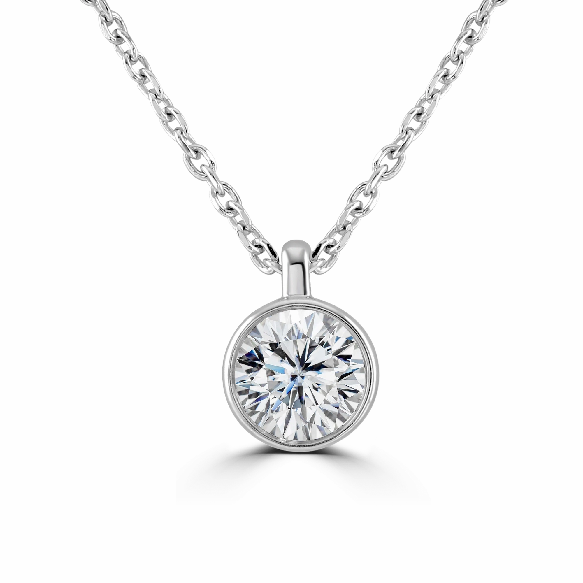 18ct White Gold 0.50ct Diamond Solitaire Necklace
