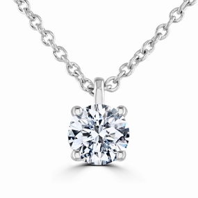 18ct White Gold 0.50ct Diamond Solitaire Necklace