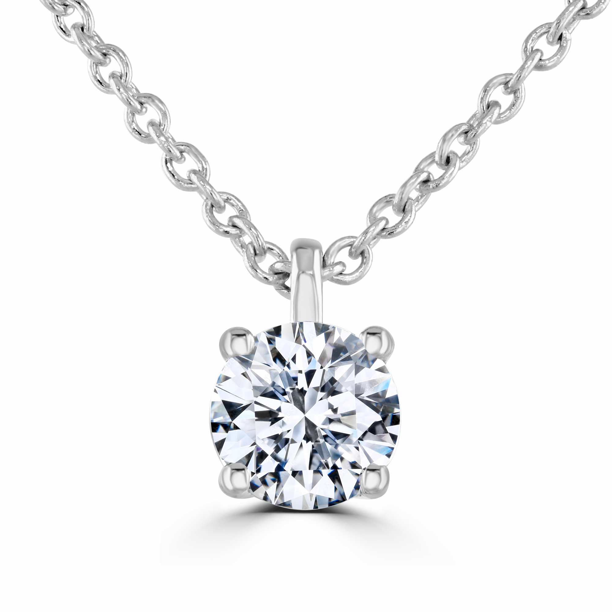 18ct White Gold 0.50ct Diamond Solitaire Necklace