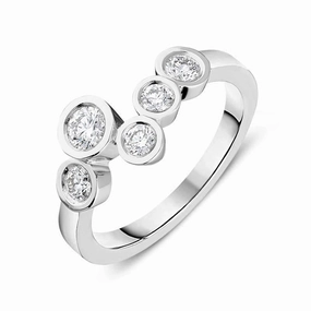 18ct White Gold 0.51ct Diamond Bubble Ring