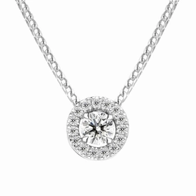 18ct White Gold 0.51ct Diamond Round Cluster Pendant