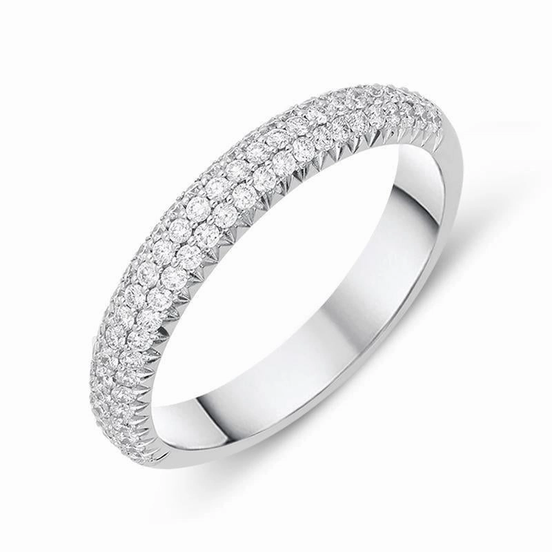 18ct White Gold 0.52ct Diamond Half Eternity Ring D