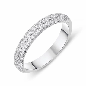 18ct White Gold 0.52ct Diamond Half Eternity Ring D