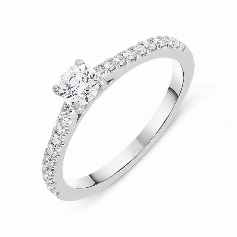 18ct White Gold 0.52ct Diamond Shoulder Ring