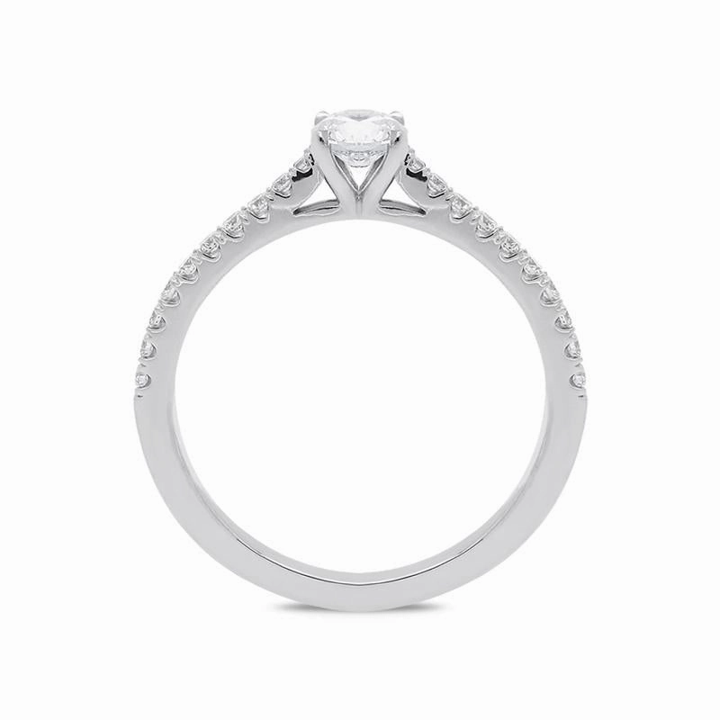 18ct White Gold 0.52ct Diamond Shoulder Ring