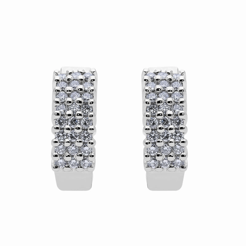 18ct White Gold 0.54ct Diamond Pave Hoop Earrings