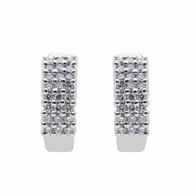 18ct White Gold 0.54ct Diamond Pave Hoop Earrings