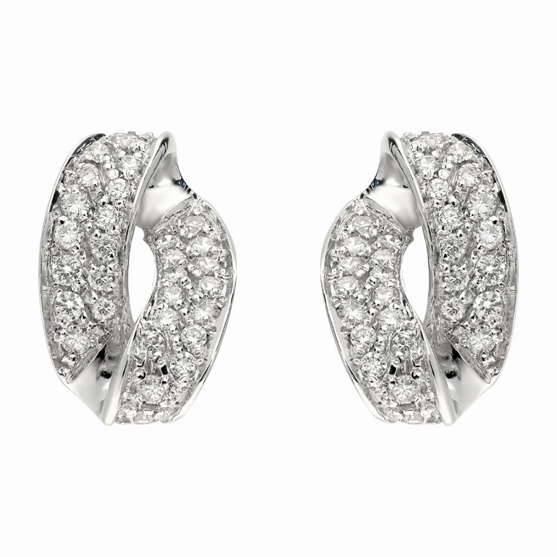 18ct White Gold 0.54ct Diamond Pave Loop Earrings