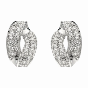 18ct White Gold 0.54ct Diamond Pave Loop Earrings