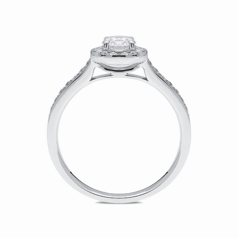 18ct White Gold 0.55ct Diamond Brilliant Cut Halo Ring