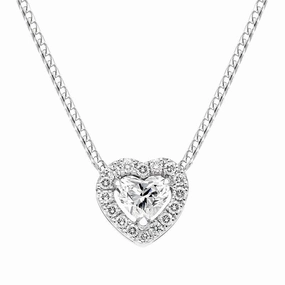 18ct White Gold 0.56ct Diamond Pave Heart Necklace