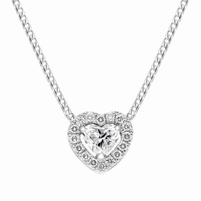 18ct White Gold 0.56ct Diamond Pave Heart Necklace