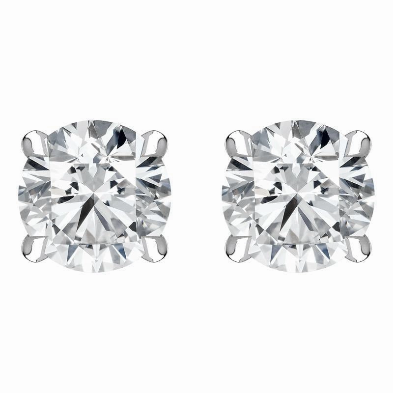 18ct White Gold 0.60ct Brilliant Cut Diamond Solitaire Stud Earrings