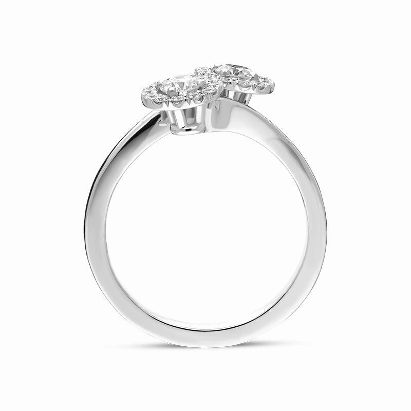 18ct White Gold 0.60ct Diamond Double Cross Over Ring