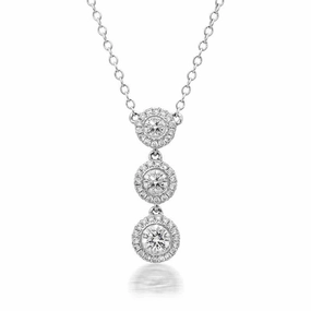18ct White Gold 0.65ct Diamond Graduated Drop Necklace