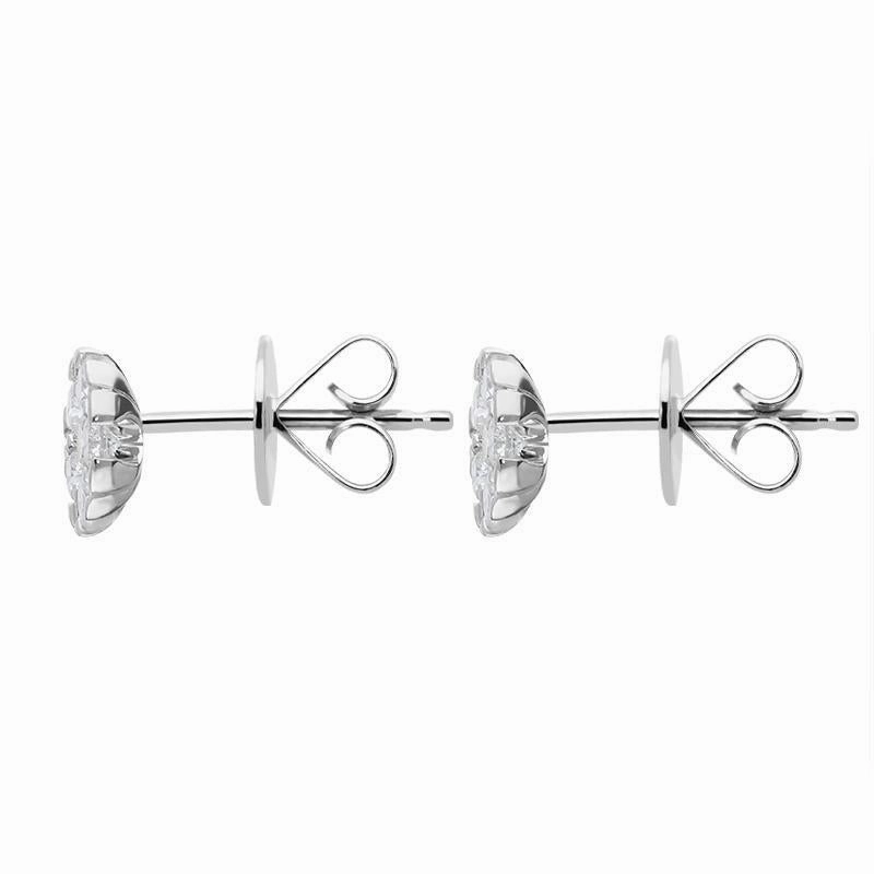 18ct White Gold 0.67ct Diamond Triangle Edge Stud Earrings