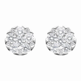 18ct White Gold 0.67ct Diamond Triangle Edge Stud Earrings