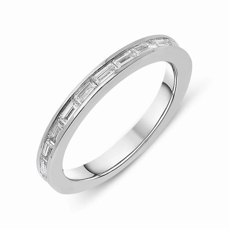 18ct White Gold 0.86ct Diamond Baguette Cut Eternity Ring