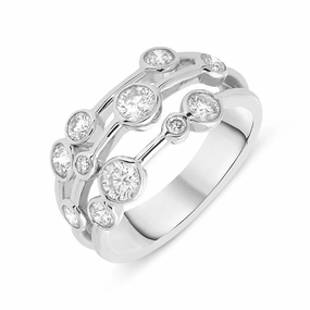 18ct White Gold 1.00ct Diamond Bubble Dress Ring