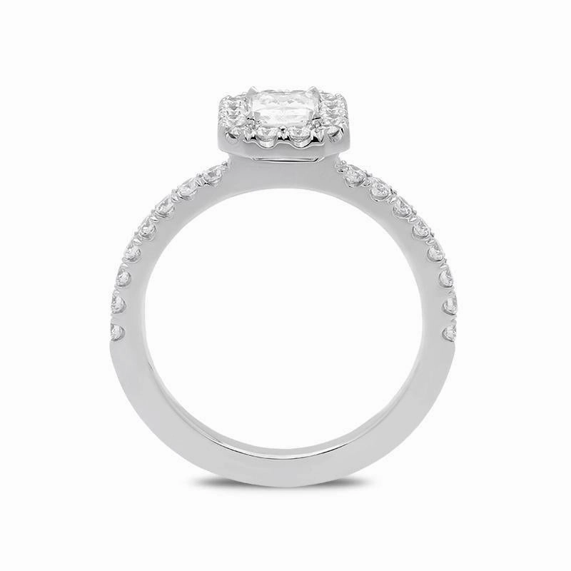 18ct White Gold 1.05ct Diamond Halo Ring