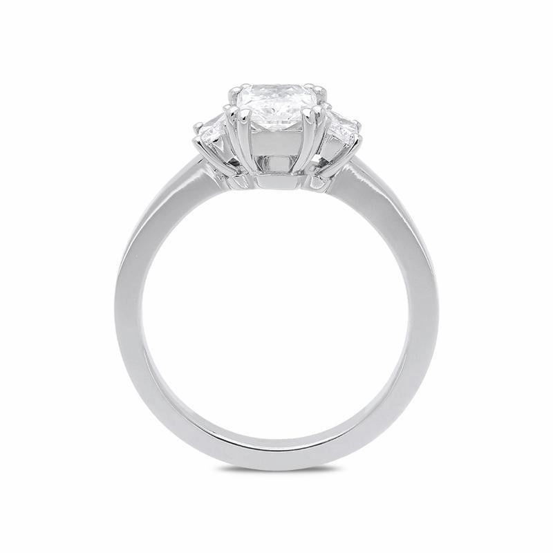 18ct White Gold 1.31ct Diamond Trilogy Ring D