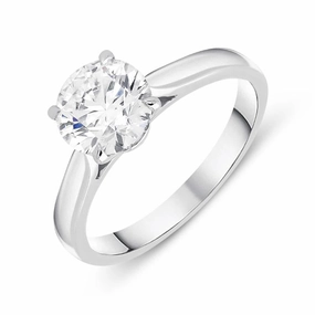 18ct White Gold 1.50ct Diamond Brilliant Cut Solitaire Ring D