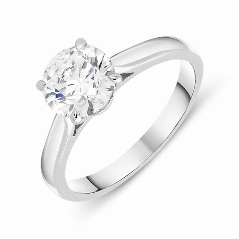 18ct White Gold 1.50ct Diamond Brilliant Cut Solitaire Ring D