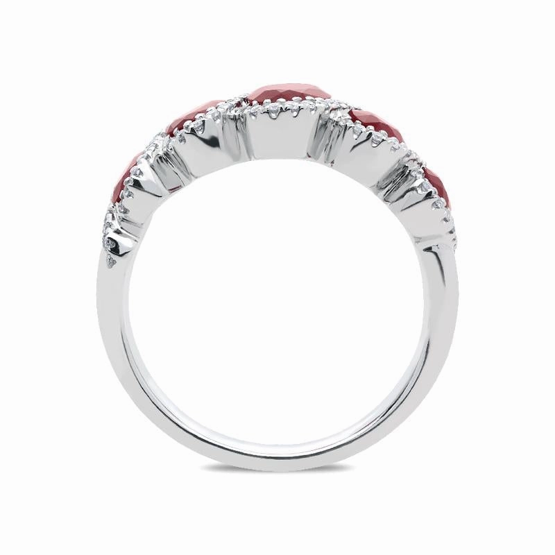 18ct White Gold 1.54ct Ruby Diamond Dress Ring