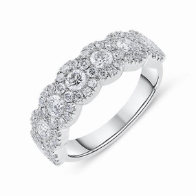 18ct White Gold 1.61ct Diamond Brilliant Cut Cluster Ring