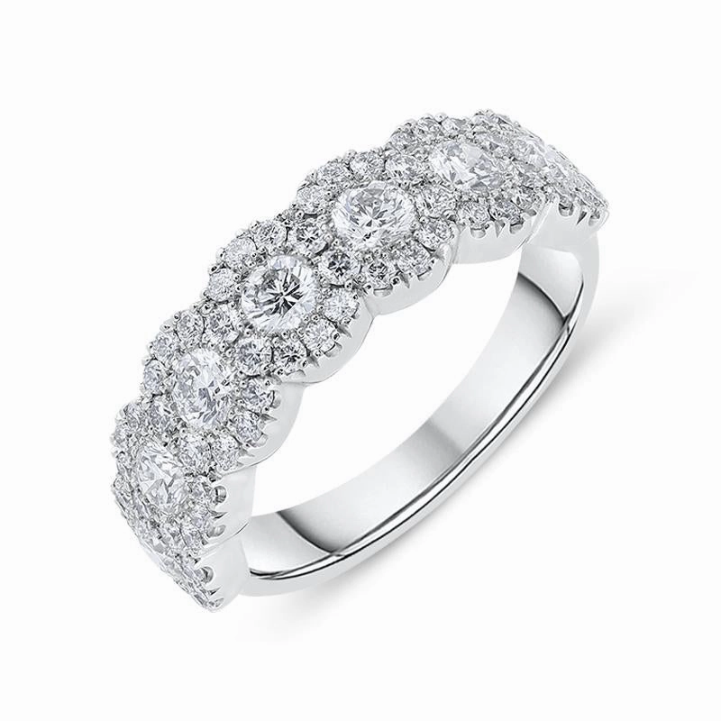 18ct White Gold 1.61ct Diamond Brilliant Cut Cluster Ring