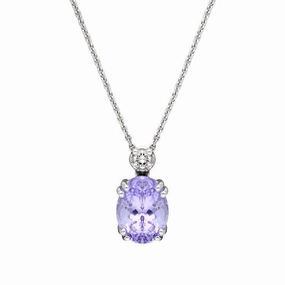 18ct White Gold 26.43ct Amethyst Diamond Necklace D